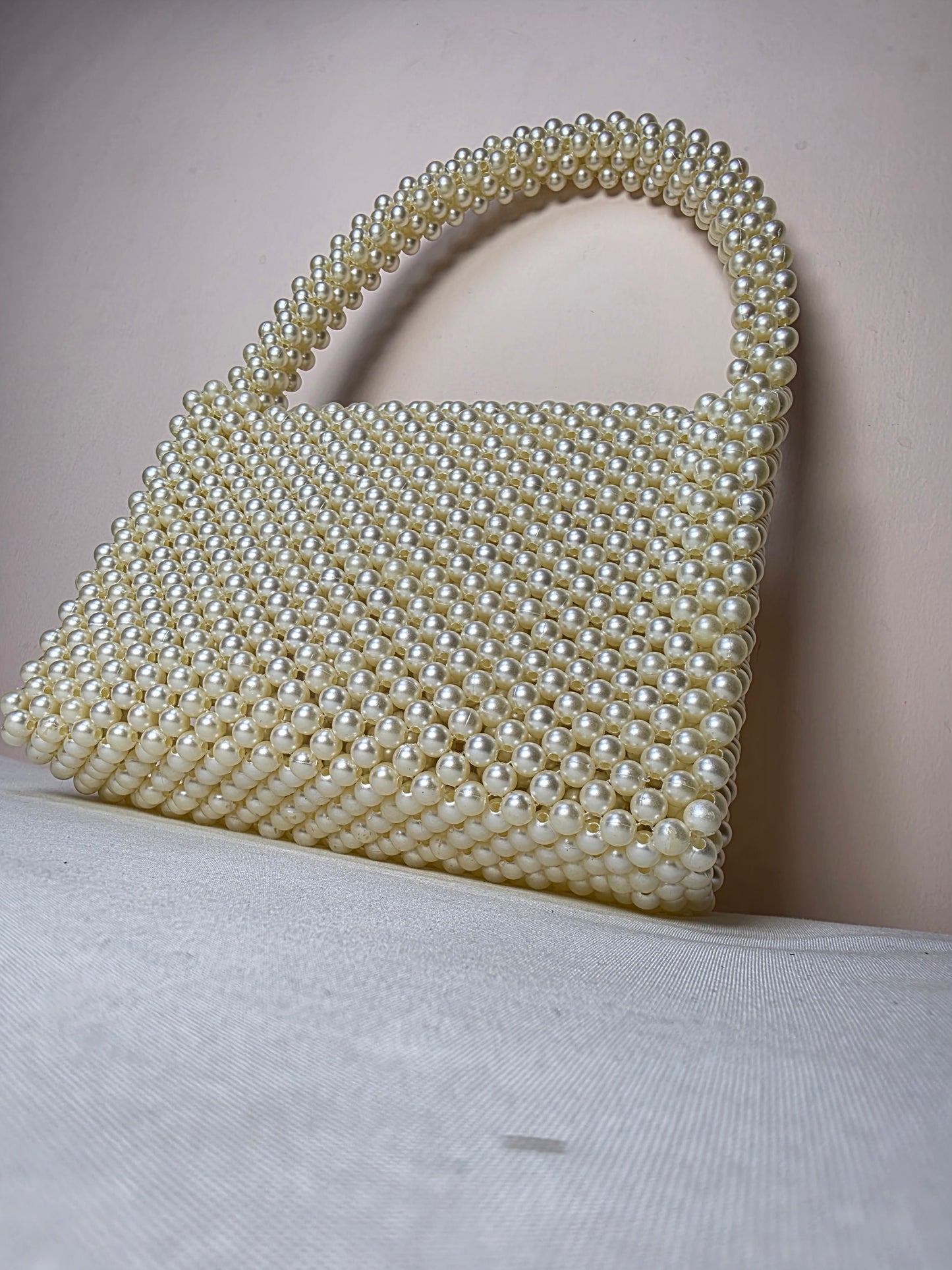 Elegant Pearl Beaded Handbag - BIG