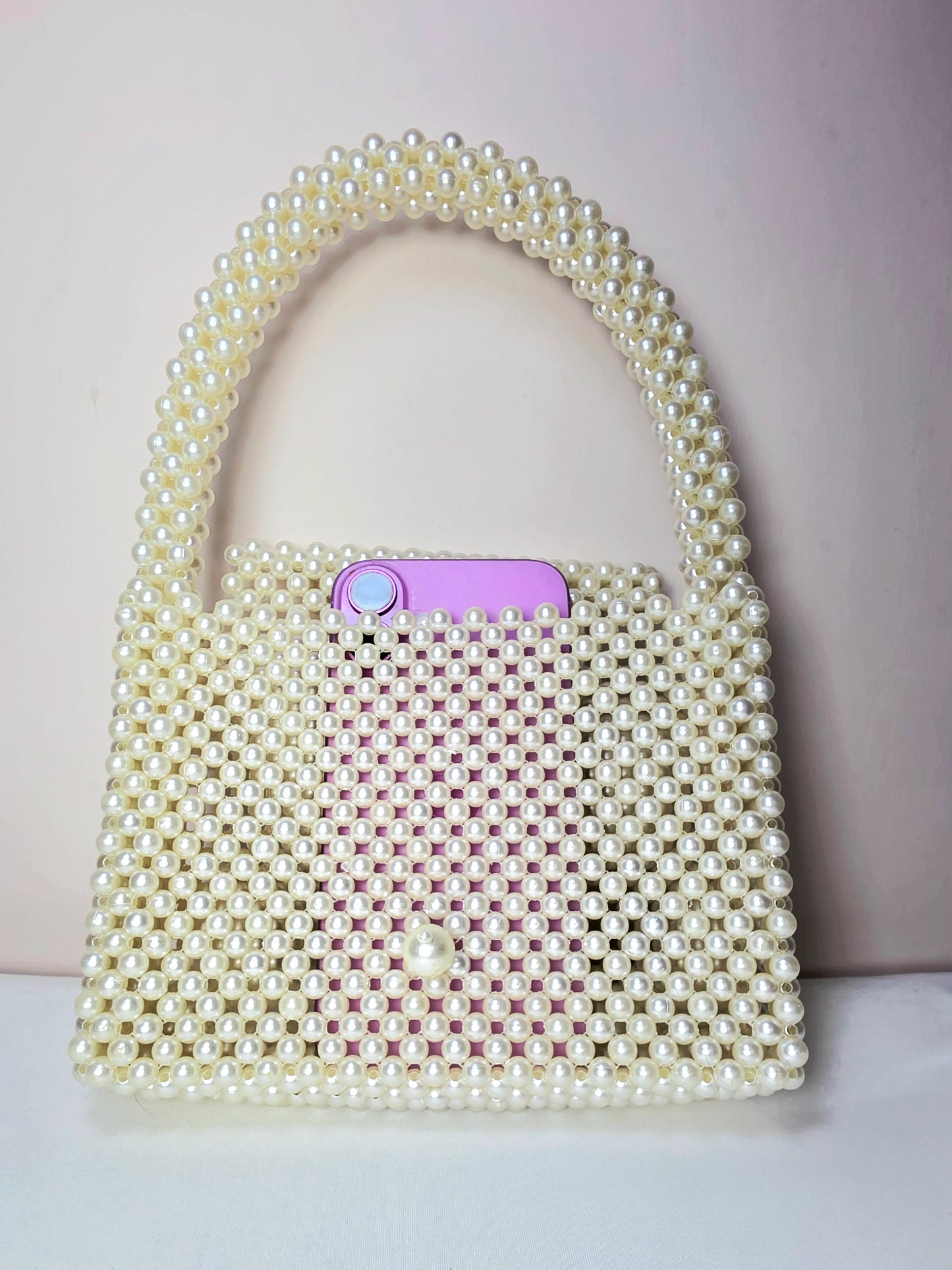 Elegant Pearl Beaded Handbag - BIG