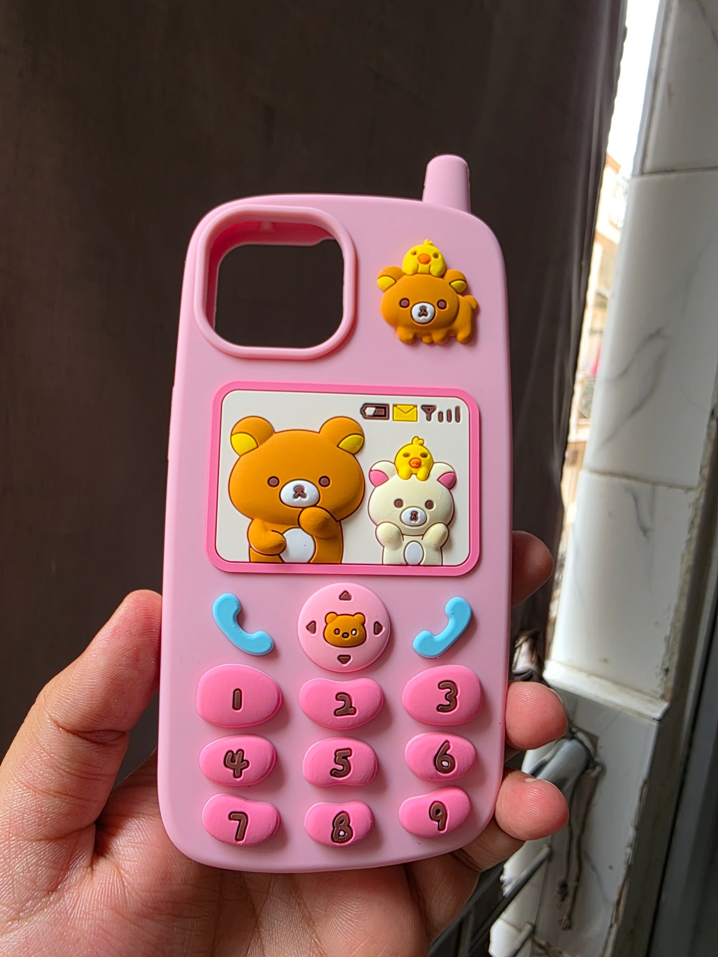 Mobile Shape Bear Silicone Protective Phone Case
