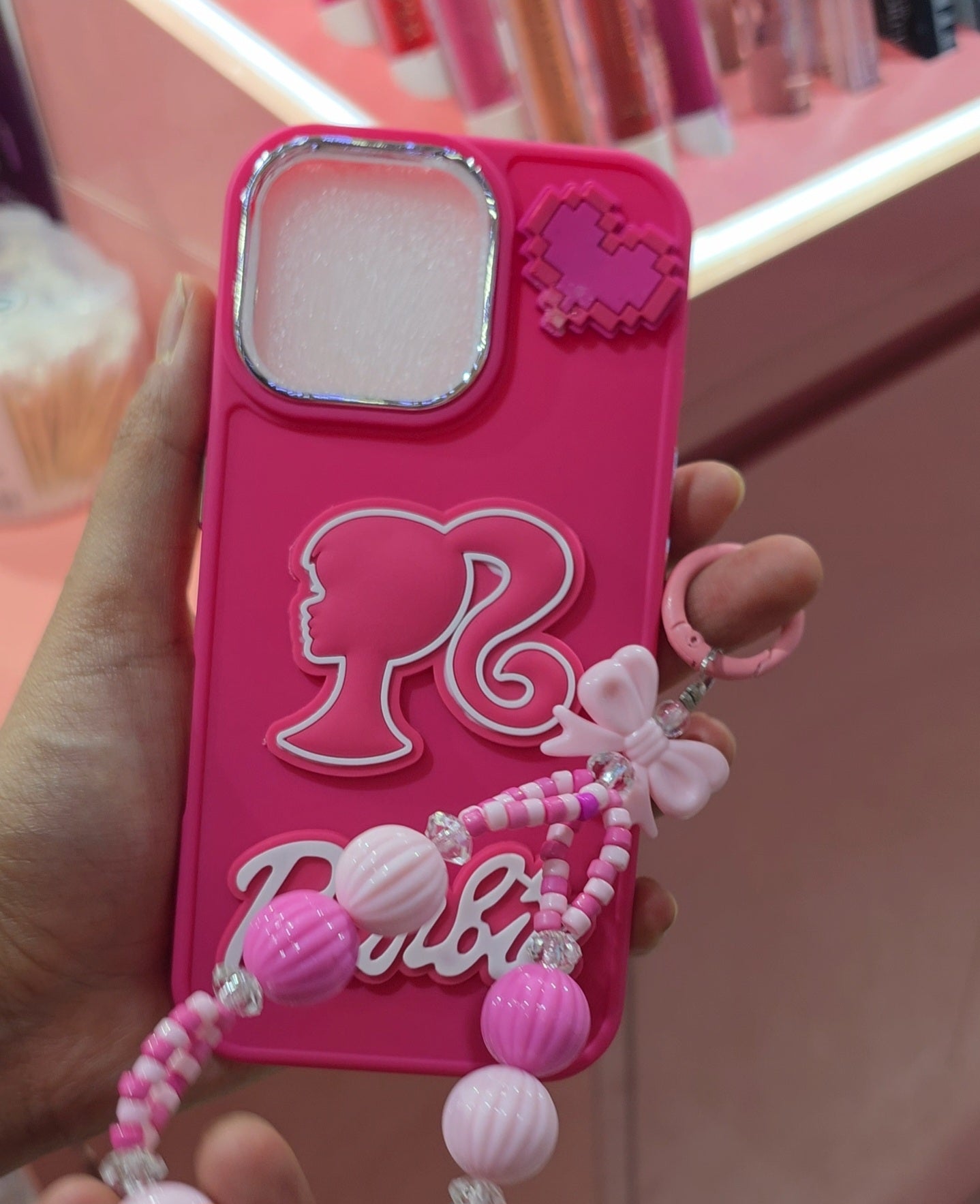 3D Barbie Silicone Soft Phone Case with charm