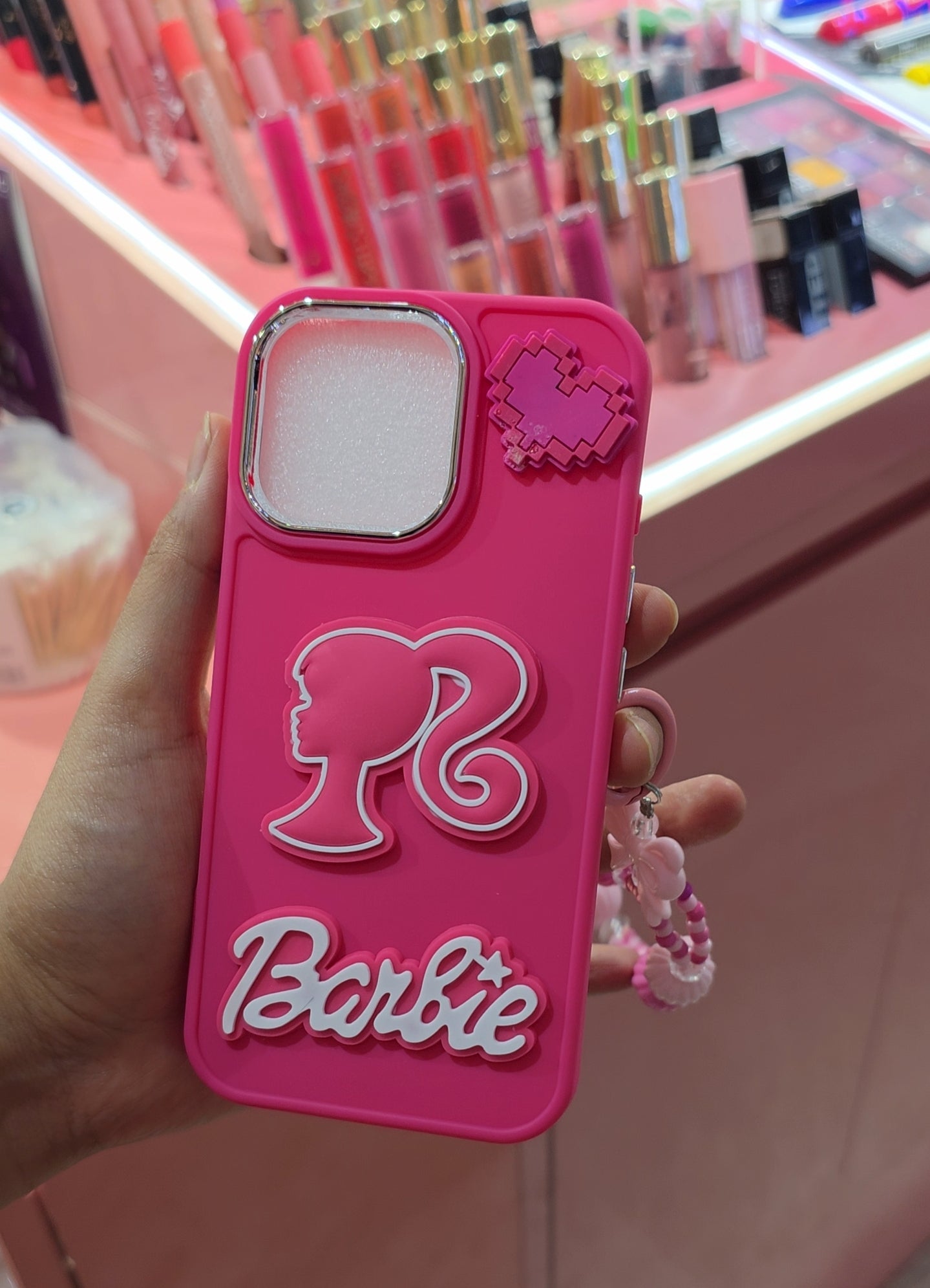 3D Barbie Silicone Soft Phone Case with charm